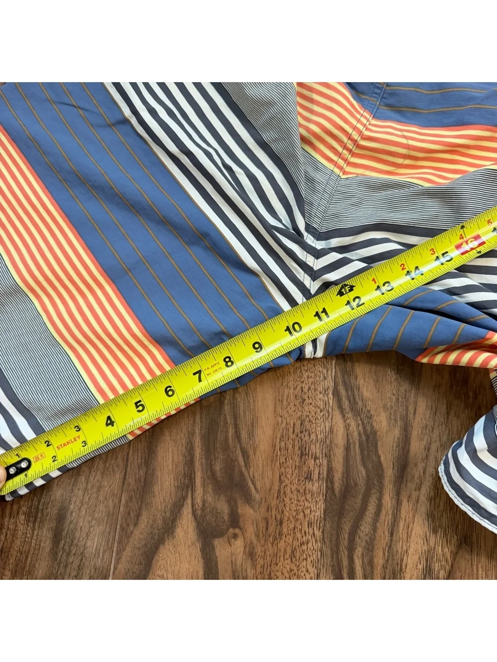 Patagonia Wavefarer Board Shorts Mens 35 Blue Striped Nylon Swim Trunks
